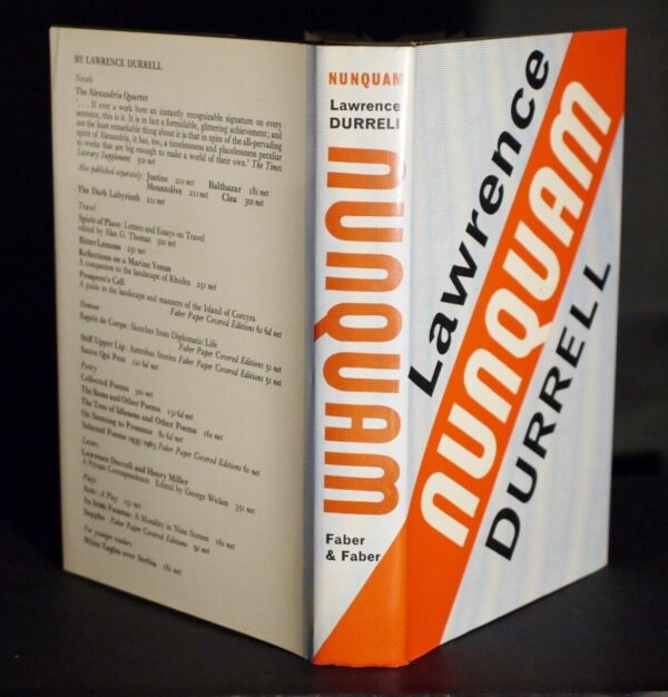 * SIGNED COPY * Lawrence Durrell Nunquam 1st UK Edition in D/J 1970 - Image 4