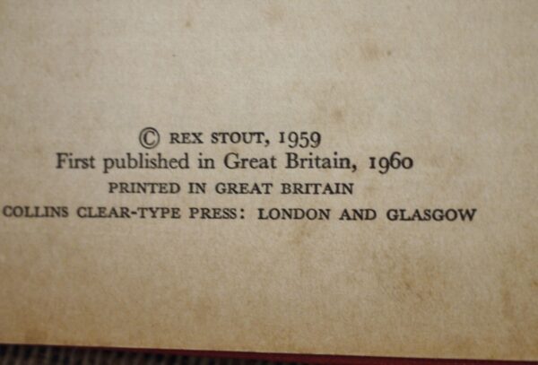 Rex Stout Murder In Style 1st UK Edition in D/J 1960 - Image 5