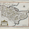 * Rare *  Copperplate Engraved Map of Kent By John Seller Hand Coloured 1695