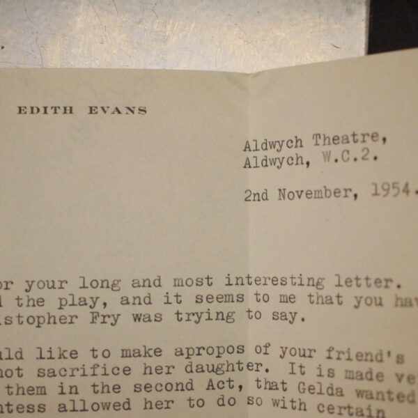 The Dark is Light Enough (Play) with Programme + Signed Edith Evans Letter 1954 - Image 8