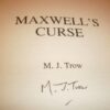 M.J. Trow Maxwell's Curse First Ed ** SIGNED COPY ** - Image 3