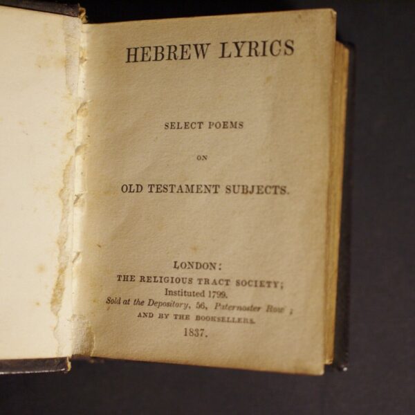 * Rare Miniature 1837 * Hebrew Lyrics Select Poems On Old Testament Subjects - Image 6