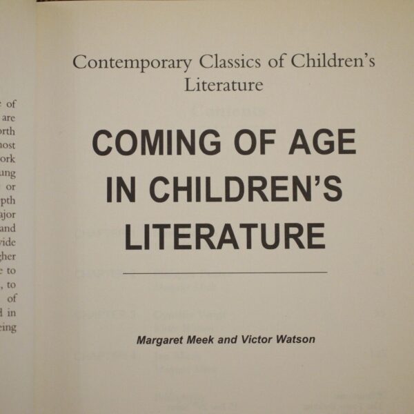 * As New * Coming of Age in Children's Literature By Margaret Meek & V Watson - Image 4