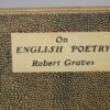 * Rare Fine Copy  * Robert Graves On English Poetry First Edition 1922 - Image 3