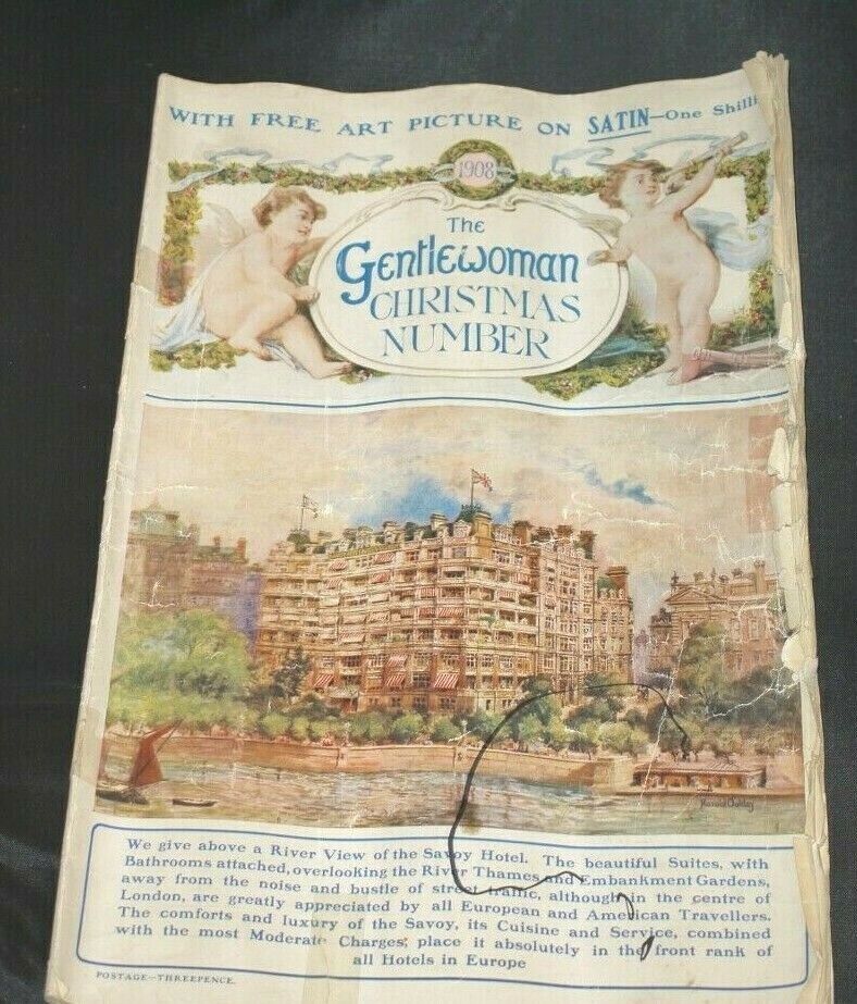 ** Rare ** The Gentlewoman Christmas Number + With Satin Art Picture 1908