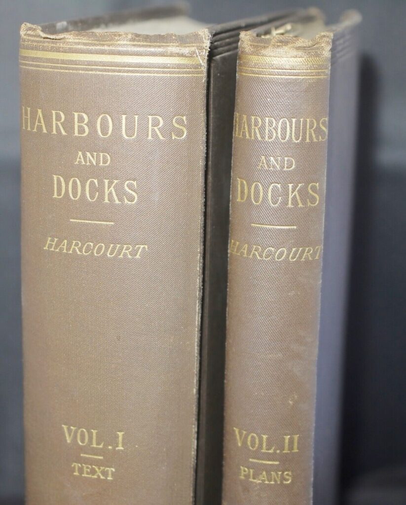 * Rare * Harcourt Harbours and Docks 2 Vols First Edition 1885 (Maps & Plans)